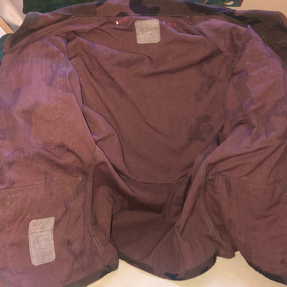 Unique maroon and green Army Jacket w/collar - Picture 7 of 10
